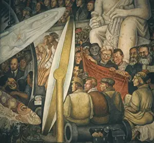Drucke von RIVIERA, Diego (1886-1957). Mann, Kontrolleur des Universums 1934 . Genauer Detail . Mexikanische Wandmalerei . Fresko . MEXIKO BUNDESDISTRIKT Mexico City. Fine Arts Palace Zeitgenössische Kunst Drucke: RIVIERA, Diego der Mann des Kontrolliers