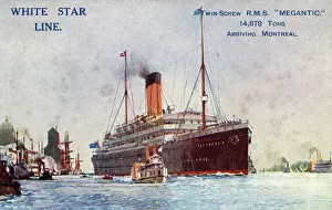 Kreuzfahrtschiffe Drucke: Die RMS Megantik - Linienfahrt von der White Star Line
