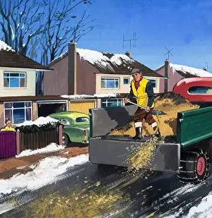 Rural Road Landscape Drucke: Road Gritter