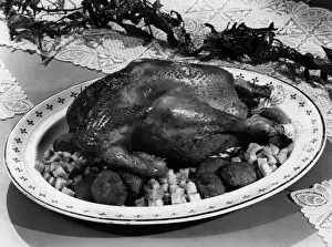 Retro Style Food Photography Drucke: Roast Chicken