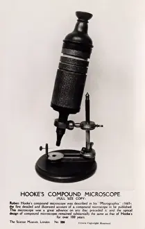 Drucke von Vollmaßstäbige Kopie von Robert Hookes Compound-Mikroskop – im Science Museum, London aufbewahrt Wissenschaftsmuseum Drucke: Roberts Hooke's Mikroskop