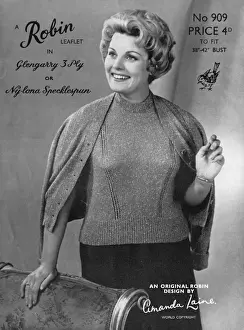 Female Model Posing Drucke: Robin knitting pattern for a twin set