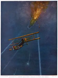 WWI Aerial Combat Drucke: Robinson Downs 1st Zep