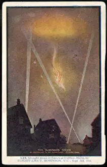 WWI Aerial Combat Drucke: Robinson Downs Zeppelin