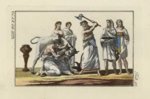Ancient History Illustrations Drucke: Roman sacrificial offering