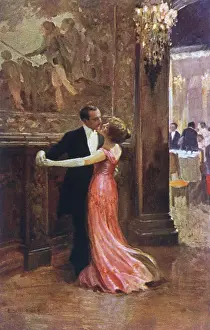 Early 20th Century Dance Drucke: Romantic Couple Dancing