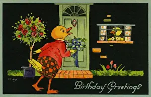 Florence Hardy Artwork Drucke: Romantic duck