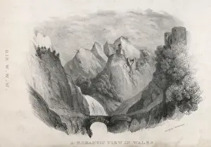 18th Century Art UK Drucke: Romantic View in Wales
