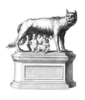 Romulus And Remus Drucke: Romulus & Remus & Wolf