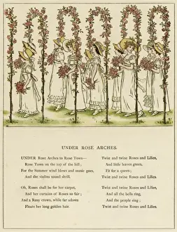 Victorian Era Children Drucke: Under Rose Arches