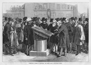 Museum Drucke: Die Rosettastone im Britischen Museum in London aus dem Jahr 1874
