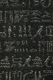 British Museum London Collection Drucke: The Rosetta Stone. Hieroglyphic scripture