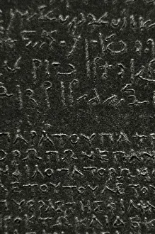 Die Stele von Rosetten, hieroglyphische und demotische Schrift