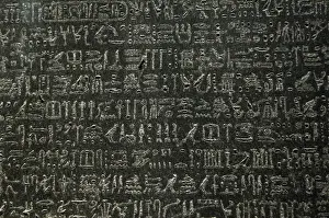 British Museum London Collection Drucke: The Rosetta Stone. Hieroglyphical scripture