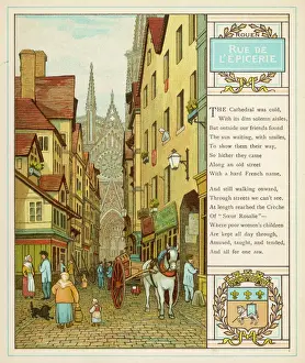 Drucke von Rouen : Rue der Speisehandlung Claude Monet Drucke: Rouen / Rue Epicerie 1882