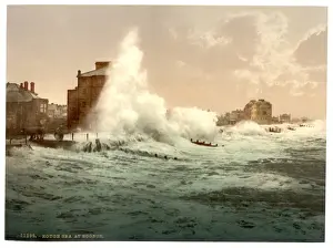 Old England Photochrom Prints Drucke: Rough sea, Bognor, England
