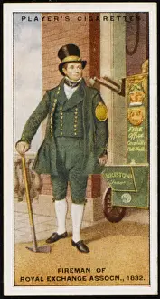 Victorian Era Firefighting Drucke: Royal Exchange Fireman