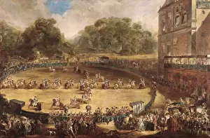 Drucke von Die königliche Prozession um das Jahr 1773. Paret y Alcazar, Luis (1746-1799). Öl auf Leinwand, 232 x 365 cm Schloss Drucke: Die königliche Demarche