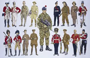 Drucke von Die Königliche Regimentalart der Pionier, gegründet im Jahr 1968 aus dem Royal Northumberland Fusiliers (rechts oben), den Royal Warwickshire Fusiliers (unten rechts) Verwandte Bilder Drucke: Königlicher Regiments-Füsilier-Korps