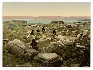 Israel Historical Images Drucke: Ruins of Capernaium, (i. e. Capernaum), Holy Land, (i. e. Isra