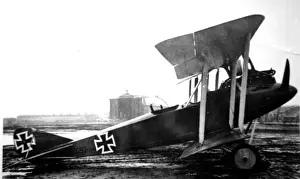 Aviation History Planes Drucke: Rumpler CIV (side view, on the ground)