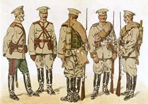 Russische Armeeuniforme vom Ersten Weltkrieg