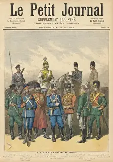 19th Century Military Art Drucke: Russian Cavalry 1892