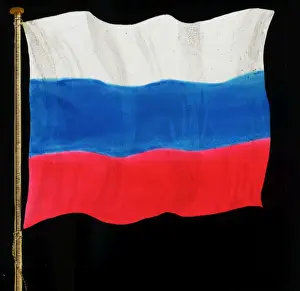 Coloured Lantern Slides Drucke: Russian Flag