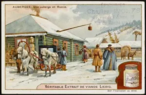 Russian Winter Scene Drucke: A Russian Inn