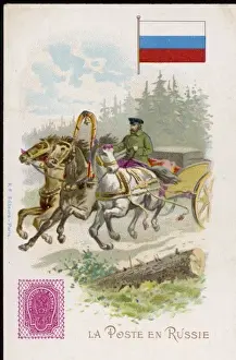 Russian Countryside Landscapes Drucke: Russian Postman