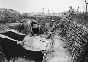WW1 Trench Warfare Drucke: Russian trench