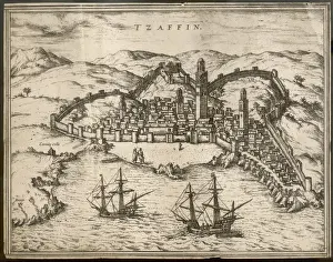 Drucke von Die Hafenstadt Safi (auch bekannt als Tafzin), südwestlich von Kasablanka, war im 16. Jahrhundert Sitz einer portugiesischen Festung und die Alliierten werden hier 1942 landen Safi Drucke: Safi, Marokko