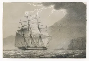 Segelschiffe Drucke: Zündung und Schiff 3