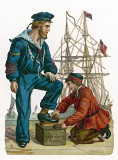 19th Century British History Drucke: Sailor Going on Leave