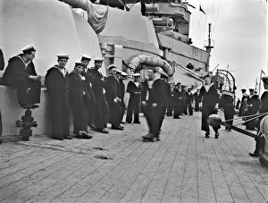 Matrosen auf dem Deck eines Schiffes