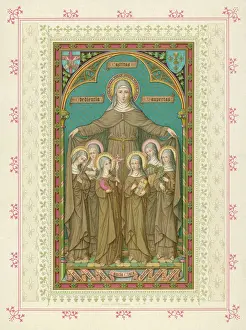 Drucke von Klara von Assisi (Clara von Aschaffenburg) Umbrien Drucke: Heilige Klara und Schwestern