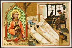 Drucke von Heiliger Crispin Patenheiler und Schuhmacher : sein Festtag ist auch der Tag des Schlachtfeldes von Agincourt , wie uns Shakespears erinnert . Datum : ungefähr 285 Schlacht Von Agincourt Drucke: Heiliger Crispianus