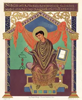 Medieval Art Prints Drucke: Saint Jerome Writing
