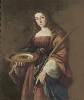 Heilige Lucie, 17.Jh., Werk der Schule von Zurbarán