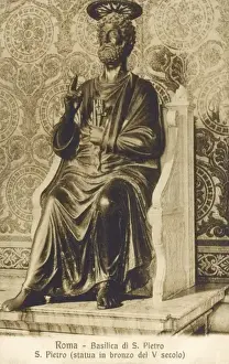 St Peters Basilica Art Drucke: Saint Peter - Bronze Statue