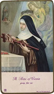 Drucke von Heilige Rita von Cascia Italienische Bauernfrau, die eine brutale Ehe überlebt und zur Nonne und Heilige wurde. Datum: 1377-1447 Rita Drucke: Heilige Rita von Cascia