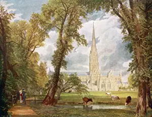 Drucke von Salisbury-Kathedrale - arglos die feinsten Gemälde eines Kirchens C Drucke: Salisbury (Staatssekretär)
