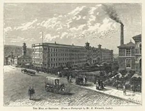 Drucke von Saltaire-Works - äußeres Bild West Yorkshire Drucke: Saltaire / Außenansicht