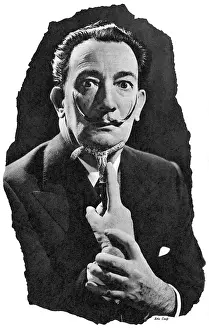 Drucke von Eric Coop machte diese Fotografie des surrealistischen Künstlers Salvador Dali (1904-1989), der zu dieser Zeit ein Porträt von Sir Laurence Olivier als Richard III Salvador Dali Drucke: Porträt von Salvador Dalí