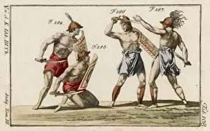 Drucke von Krieger aus Samnium im Zentrum Italiens (rund heute Abruzzen), waren Feinde der Römer bis zur Eroberung um die Jahrhundert vor Christus 290 v. Chr., und erscheinen häufig in römischer Geschichte Verwandte Bilder Drucke: Sammnitische Krieger