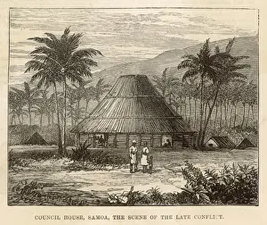 Pacific Island Architecture Drucke: Samoa / Council House