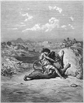 Old Testament Events Drucke: Samson Fights the Lion