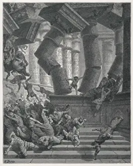 Historical Biblical Events Drucke: Samson & Temple / Dore