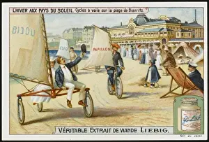 Biarritz Beach Drucke: Sand Yachting C1903