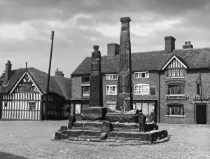 Cheshire Landmarks Drucke: Sandbach Crosses
